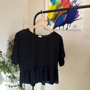 Aritzia Wilfred flowy peplum blouse